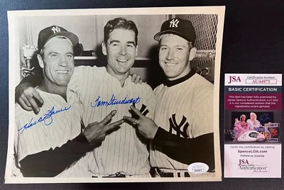 Hank Bauer & Tom Sturdivant Dual Signed B&W Photo JSA AUTOS NY Yankees MLB WOW! - Image 1 of 4