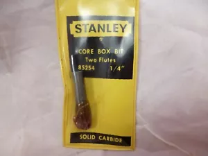 NOS STANLEY ROUTER BIT 85254 SCATOLA NUCLEO CARBURO SOLIDO DUE FLAUTI GAMBO 1/4" - Foto 1 di 1