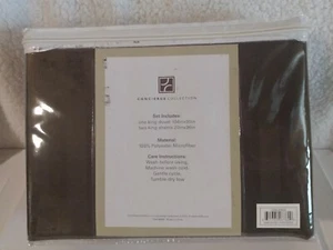 Concierge Collection King Duvet Sheet Shams 100% Polyester Microfiber Chocolate  - Picture 1 of 6
