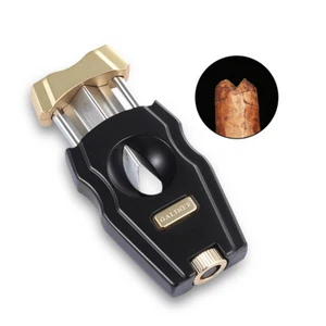 Galiner Metal Cigar Cutter Sharp Vcut With Punch Cigar Holder Portable Gift Box - Foto 1 di 7