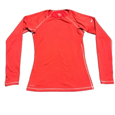 Nike Pro Mujer Pequeño Hyperwarm II Dri-Fit Crew L/S 485377 Naranja Rojo Foto 1 de 4
