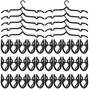 40 Pcs Foldable Travel Hangers Plastic Folding Clothes Hangers Colored Portab... - Picture 1 of 7