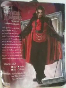 CA Costume Mayhem Mansion Count Bloodthirst Adult Man XLarge AS IS Vest Cape - Picture 1 of 6
