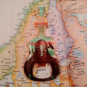 STOCKHOLM SWEDEN☑️ Hard Rock Cafe™️HRC🎸GUITAR METAL MAGNET Bottle Opener VIKING - Picture 1 of 2