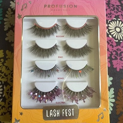  Profusion Lash Fest  4 Pair Faux Mink Lashes Each Electric Boho Emo Rockin - Image 1 of 2