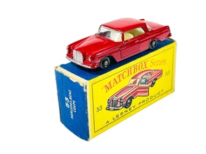 Matchbox Lesney No. 53 Black Base BPW Red Mercedes-Benz Coupe w/D Box - Picture 1 of 13