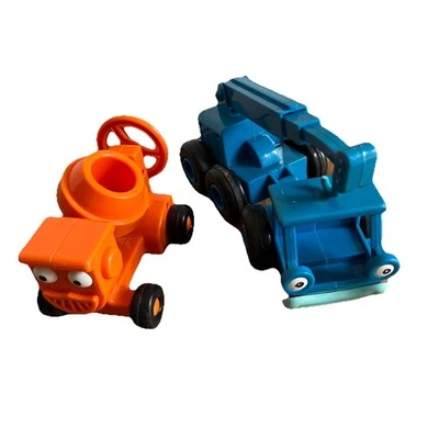 Bob The Builder 2 vehicles - loft the crane & Dizzy cement mixer toys push along - Image 1 of 4