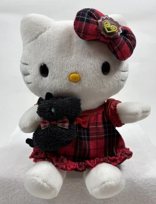 RARE Sanrio 2003 Hello Kitty Plush Red Plaid Holding Scottish Terrier EUC w/ Tag - Image 1 of 4