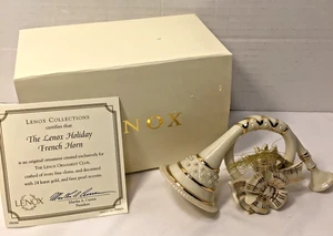 ​LENOX MARFIL PORCELANA FINA "CUERNO FRANCÉS" ADORNO DE NAVIDAD-2003 - Imagen 1 de 6