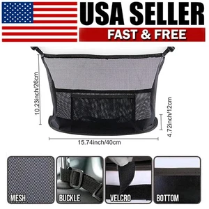 2 Layer Car Mesh Organizer - Seats Back Net Bag For Barrier of Backseat Pet Kids - Bild 1 von 7