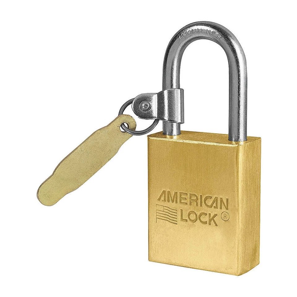 AMERICAN LOCK A41TAG Keyed Padlock, 3/4 in,Rectangle,Gold 4EZN7 - Image 1 of 1