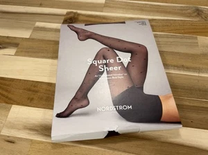 ✅New ✅Nordstrom Square Dot Sheer Pantyhose ✅Burgundy Field ✅Size B ✅Womens - Picture 1 of 9