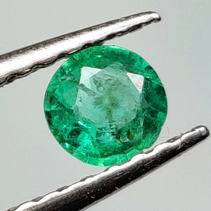 0,17 ct natürlicher Spitzenglanz grüner sambischer Smaragd rund schöner Schliff 9516-x - Bild 1 von 2