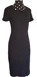Ports 1961-Black Stretch Cotton Cocktail Dress-Size 4 - Picture 1 of 9
