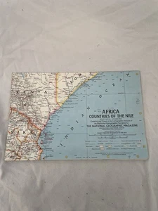 Vintage National Geographic Map Africa Countries Of The Nile October 1963 - Imagen 1 de 4