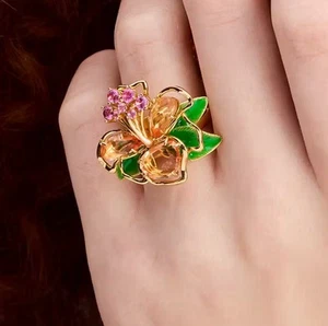 Kate Spade Paradise Flower Cocktail Ring KH655 Size 6 US - Picture 1 of 5