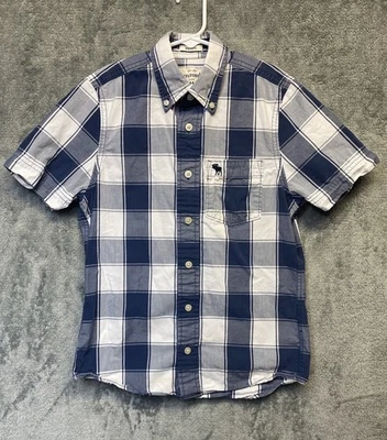 Camisa Abercrombie & Fitch Niños M M M M A Cuadros Manga Corta Azul/Blanco Foto 1 de 4
