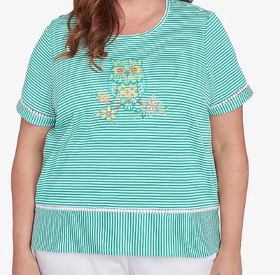 Top Alfred Dunner Casual Talla Grande Clásico 2X-3X Búho Rayas Mujer Nuevo con Etiquetas Foto 1 de 4