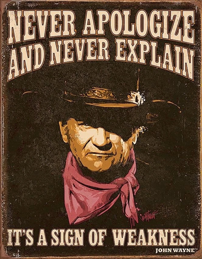 Tin Signs John Wayne Never Apologize x 16W Bulk Packed - 2013 - Image 1 of 1