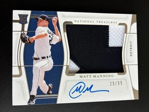 2022 National Treasures MATT MANNING RC Rookie Material Signatures Patch 29/99 - Imagen 1 de 2