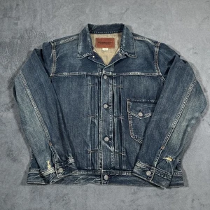 Ralph Lauren Denim & Supply Jacke Herren XL Blau Trucker Distressed Schnalle hinten - Bild 1 von 14