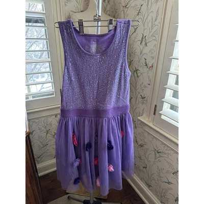 VESTIDO TUTÚ FLOR 3D THE CHILDREN'S PLACE NIÑAS LENTEJUELAS MORADAS TUL Foto 1 de 4
