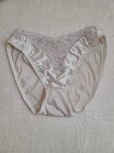 VTG 80s Victoria's Secret Second Skin Satin Nylon Hi-cut Bikini Panty Size M - Picture 1 of 6