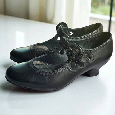 Hotter Valetta Mary Jane Tacones Confort Detalle Hebilla Cuero Negro Reino Unido 5 EE. UU. 7 Foto 1 de 4