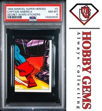 CAPTAIN AMERICA PSA 8 1984 Marvel Super Heroes Secret Wars Stickers #5 C2