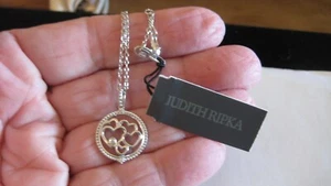 NWT JUDITH RIPKA STERLING SILVER NECKLACE W/ WHITE TOPAZ, 18", - Picture 1 of 4