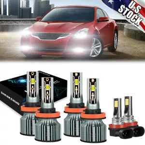 For 2010-2013 Nissan Altima Coupe LED Headlight High Low Beam Fog Light Bulbs - Picture 1 of 13
