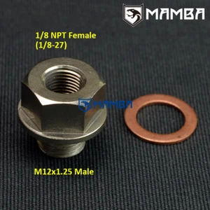 turbo Exhaust Temp Temperature Sensor Adapter M12x1.25 12mmx1.25 -1/8NPT - Picture 1 of 3