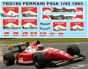 1/43 Decals für Ferrari F93A F1 1993 Sponsor TB DECAL TBD185 - Bild 1 von 1