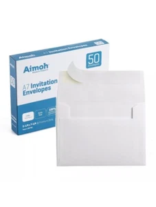 50 White A7 SELF Seal 5x7 Envelopes - Fits 5 x 7 Invitations 5.25 x 7.25 Whit... - Picture 1 of 1