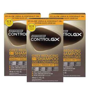 Just for Men Control GX-2-in-1 Shampoo e Balsamo per Capelli Grigi x3 - Foto 1 di 8