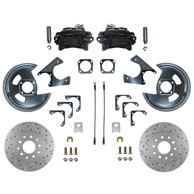 Задний дисковый тормоз 1964-1977 Chevrolet Chevelle Drilled Rtr черный Clpr - Изображение 1 из 4