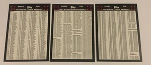 2007 Topps Baseball Series 1 Checklist Complete Set of 3 - Picture 1 of 2
