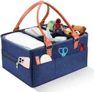 77Star Baby Nappy Caddy Organiser - Felt Baby Diaper Caddy Nursery Storage Wipes - Picture 1 of 9