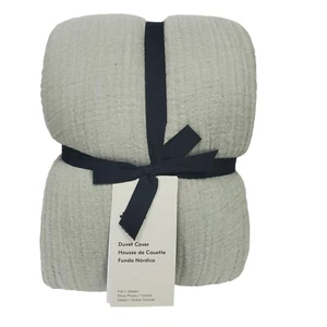 West Elm Dreamy Gauze Cotton Full/Queen Duvet Cover Celadon Melange - Picture 1 of 4