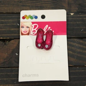BARBIE PINK GLITTERY HIGH HEELS  Shoe Charm (Jibbitz) Mattel 2011 - Picture 1 of 3