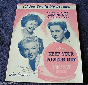 Vintage 1945 I'll See You In My Dreams Noten Lana Turner Laraine Day - Bild 1 von 4