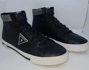 Guess Herren Schwarz High Top Sneaker mit Silber Akzenten Größe US 8,5 EU 41,5 - Bild 1 von 7