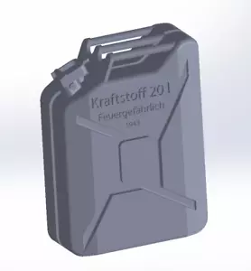 Jerrycan Alemán WWII - German Jerrycan WWII 3D, 1/35, 1/48, 1/56 28mm, 1/72 - Imagen 1 de 5