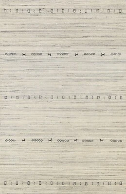 Little Animals Abstract Gabbeh Oriental Area Rug Hand-knotted Wool Carpet 5x6 ft - Image 1 of 4