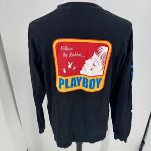 Playboy by Pacsun Follow the Rabbit Hugh Hefner MENS Black Long Sleeve Shirt L - Picture 1 of 24