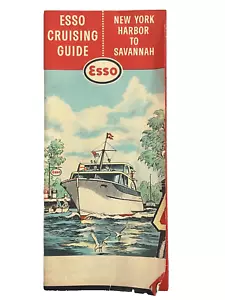Nautische Kreuzfahrtkarte New York Hafen nach Savanne Chesapeake Esso Vintage 1964 - Bild 1 von 4