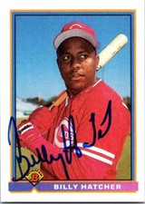Billy Hatcher autographed Baseball Card (Cincinnati Reds) 1991 Bowman #670