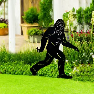 Bigfoot Metal Garden Stake, Bigfoot Gifts, Black Big Foot , Sasquatch Decor - Picture 1 of 4