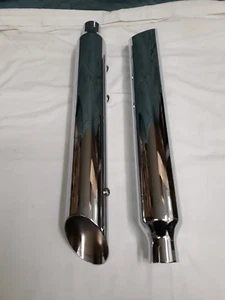 NEW RUSH Chrome Performance Slip On Mufflers 2" Baffle Part# 16404-200 - Picture 1 of 5