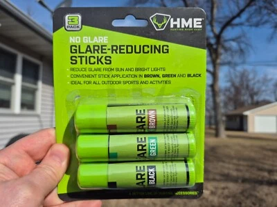 HME Glare-Reducing Face Paint Sticks Camouflage  3 Pack (Black, Brown, Green) - Image 1 of 2